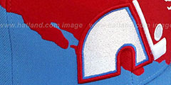 Nordiques PAINTBRUSH SNAPBACK White-Red-Sky Hat by Mitchell and Ness - 3rd View