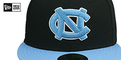 North Carolina NCAA TEAM-BASIC SIDE PATCH Black-Sky Fitted Hat by New Era - 3rd View