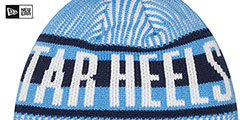 North Carolina STRIPED Knit Beanie Hat by New Era - 3rd View