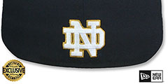 Notre Dame ALTERNATE NCAA TEAM-BASIC Navy Fitted Hat by New Era - 3rd View