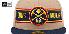 Nuggets 2024 NBA DRAFT Camel-Navy Fitted Hat by New Era - 3rd View