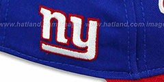 NY Giants BALLISTIC SCRIPT A-FRAME STRAPBACK Royal-Red Hat by New Era - 3rd View