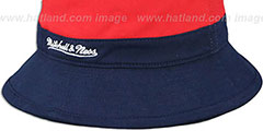 NY Giants COLOR-BLOCK BUCKET White-Red-Navy Hat by Mitchell and Ness - 3rd View