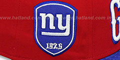 NY Giants NFL ENGLISH-WORD SNAPBACK Red-Royal Hat by New Era - 3rd View