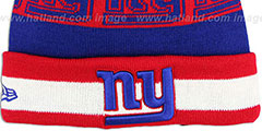 NY Giants REPEATER SCRIPT Knit Beanie Hat by New Era - 3rd View