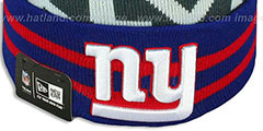 NY Giants SUPER BOWL XLVI Royal Knit Beanie Hat by New Era - 3rd View