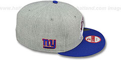 NY Giants SUPER BOWL XXI SNAPBACK Grey-Royal Hat by New Era - 3rd View