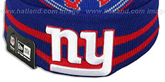 NY Giants SUPER BOWL XXV Royal Knit Beanie Hat by New Era - 3rd View