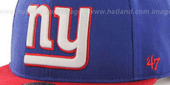 NY Giants SUPER-SHOT STRAPBACK Royal-Red Hat by Twins 47 Brand - 3rd View