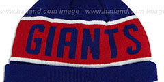 NY Giants THE-COACH THROWBACK Navy Knit Beanie Hat by New Era - 3rd View