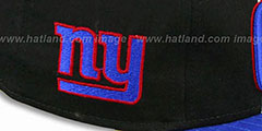 NY Giants THROUGH SNAPBACK Black-Royal Hat by New Era - 3rd View