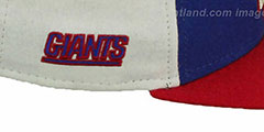 NY Giants TRIPLE MELTON STRAPBACK Royal-White-Red Hat by New Era - 3rd View