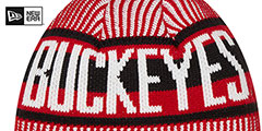 Ohio State STRIPED Knit Beanie Hat by New Era - 3rd View