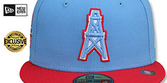 Oilers 1960 ESTABLISHED SIDE-PATCH Sky-Red Fitted Hat by New Era - 3rd View