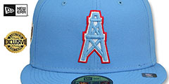 Oilers 1996 PRO BOWL SIDE-PATCH Sky Fitted Hat by New Era - 3rd View