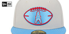 Oilers 2024 HISTORIC SIDELINE Stone-Sky Fitted Hat by New Era - 3rd View