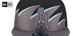 Oilers NFL THROWBACK TIDAL WAVE SNAPBACK Black-Charcoal Hat by New Era - 3rd View