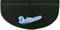 Orioles 2T BALTIMORE SCRIPT Black-Royal Fitted Hat by New Era - 3rd View