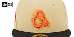 Orioles ILLUSION SIDE-PATCH Gold-Black Fitted Hat by New Era - 3rd View