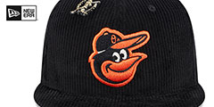 Orioles LETTERMAN PIN CORDUROY Black Fitted Hat by New Era - 3rd View