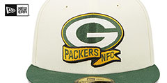 Packers 2022 NFL SIDELINE Cream-Green Fitted Hat by New Era - 3rd View