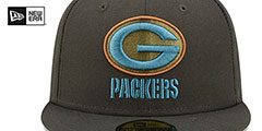 Packers COLOR PACK MULTI Charcoal Fitted Hat by New Era - 3rd View