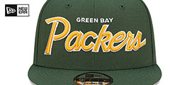 Packers SCRIPT-UP SNAPBACK Green Hat by New Era - 3rd View