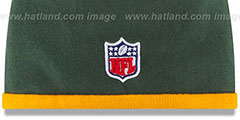 Packers TECH-KNIT STADIUM Green-Gold Knit Beanie Hat by New Era - 3rd View