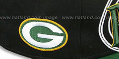 Packers THROUGH SNAPBACK Black-Green Hat by New Era - 3rd View