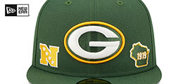 Packers TRIPLE THREAT IDENTITY Green Fitted Hat by New Era - 3rd View