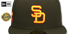 Padres 1984 WORLD SERIES GOLD-BOTTOM Brown Fitted Hat by New Era - 3rd View