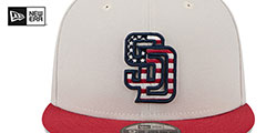 Padres 2024 JULY 4TH STARS N STRIPES SNAPBACK Hat by New Era - 3rd View