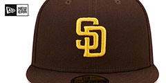 Padres BANNER SIDE-PATCH Brown Fitted Hat by New Era - 3rd View