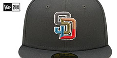 Padres COLOR PACK MULTI Charcoal Fitted Hat by New Era - 3rd View