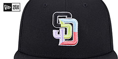 Padres COLOR PACK SIDE-PATCH Black Fitted Hat by New Era - 3rd View