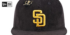 Padres LETTERMAN PIN CORDUROY Brown Fitted Hat by New Era - 3rd View