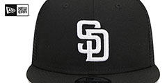 Padres TEAM-BASIC TRUCKER SNAPBACK Black-White Hat by New Era - 3rd View