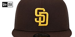 Padres TEAM-BASIC TRUCKER SNAPBACK Brown Hat by New Era - 3rd View