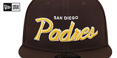 Padres TEAM-SCRIPT SNAPBACK Brown Hat by New Era - 3rd View