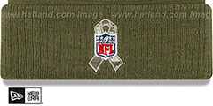 Patriots 2019 SALUTE-TO-SERVICE Knit Beanie Hat by New Era - 3rd View