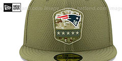 Patriots 2019 SALUTE-TO-SERVICE Olive Fitted Hat by New Era - 3rd View