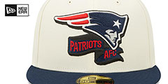 Patriots 2022 NFL SIDELINE Cream-Navy Fitted Hat by New Era - 3rd View