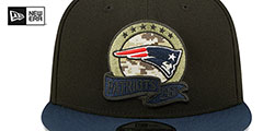 Patriots 2022 SALUTE-TO-SERVICE SNAPBACK Black-Navy Hat by New Era - 3rd View