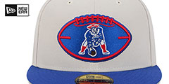 Patriots 2024 HISTORIC SIDELINE Stone-Royal Fitted Hat by New Era - 3rd View