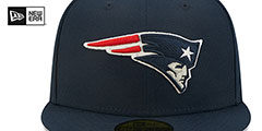 Patriots BANNER SIDE-PATCH Navy Fitted Hat by New Era - 3rd View