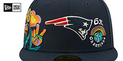 Patriots GROOVY Royal Fitted Hat by New Era - 3rd View