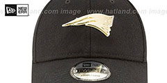 Patriots MINI GOLD METAL-BADGE STRAPBACK Black Hat by New Era - 3rd View