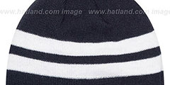 Patriots NFL 5X SUPER BOWL CHAMPIONS  Navy-White Knit Beanie Hat by New Era - 3rd View