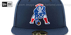 Patriots NFL THROWBACK TEAM-BASIC Navy Fitted Hat by New Era - 3rd View