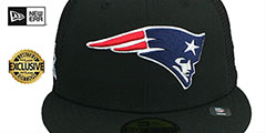 Patriots SB XXXIX MESH-BACK SIDE-PATCH Black-Black Fitted Hat by New Era - 3rd View